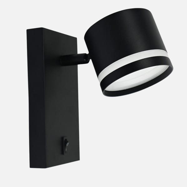 Aplique Ortiga 1 X Gx53 Negro 9w 800lm Orientable  Bombilla Incluida 16x8,3x15,5cm