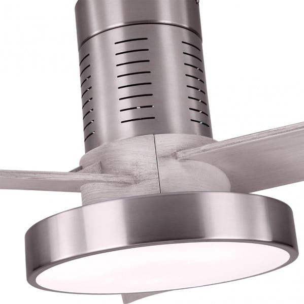 Ventilador Dc Pax 40w 3200lm Niquel 3 Aspas Gris 32x139d 3000-4000-6000k  C/remoto, Memoria Y Temporizador