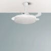 Ventilador Dc Papiro 59w Blanco 4aspas desp.107d 5900lm Reg.intensidad 3000k,4000k,6000k Remoto+ Memoria+ Temporizador
