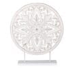249085-2 Adorno de Mesa Mandala en Madera Calada Blanca | 40x48 cm