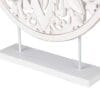 249085-5 Adorno de Mesa Mandala en Madera Calada Blanca | 40x48 cm