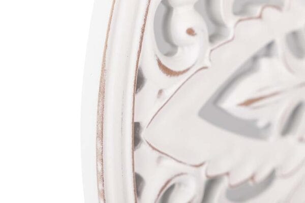 249085-6 Adorno de Mesa Mandala en Madera Calada Blanca | 40x48 cm