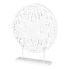 249085-7 Adorno de Mesa Mandala en Madera Calada Blanca | 40x48 cm