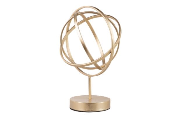 331016 Figura Esfera Orbital de Metal Dorado | 24x38 cm