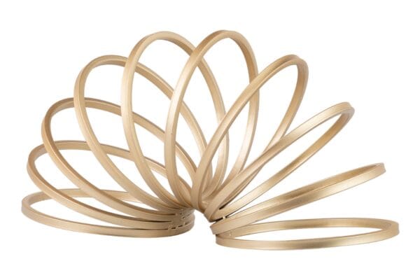 Figura Abstracta Espiral en Metal Dorado | 40x20 cm