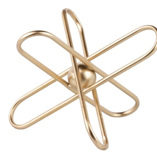 Figura Geométrica Nudo en Metal Dorado | 19x16 cm