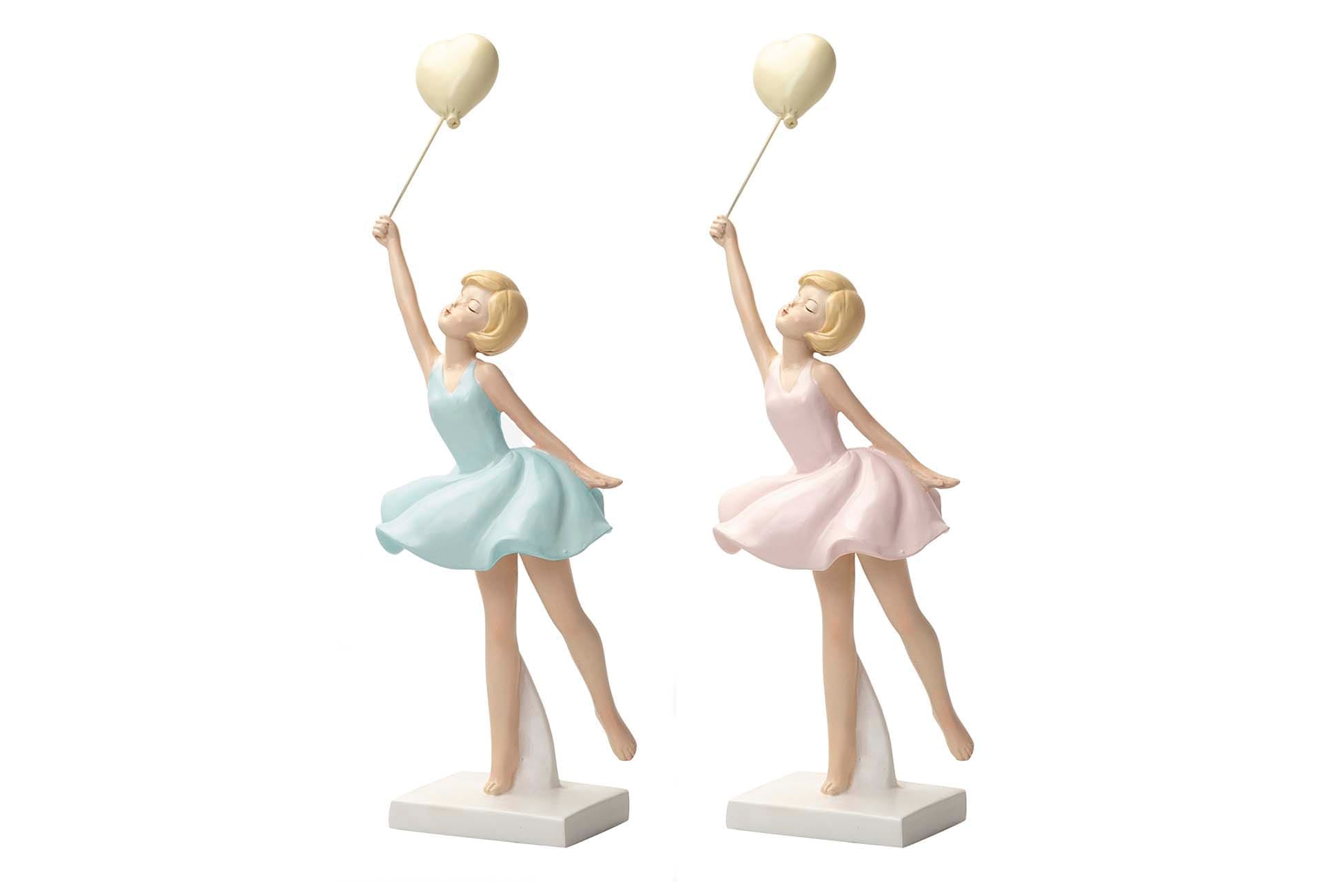 Figura de Niña con Globos en Resina | 25 cm