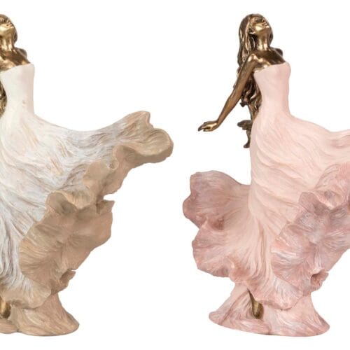 Figura de Bailarina de Resina en Pose de Baile | 25 cm