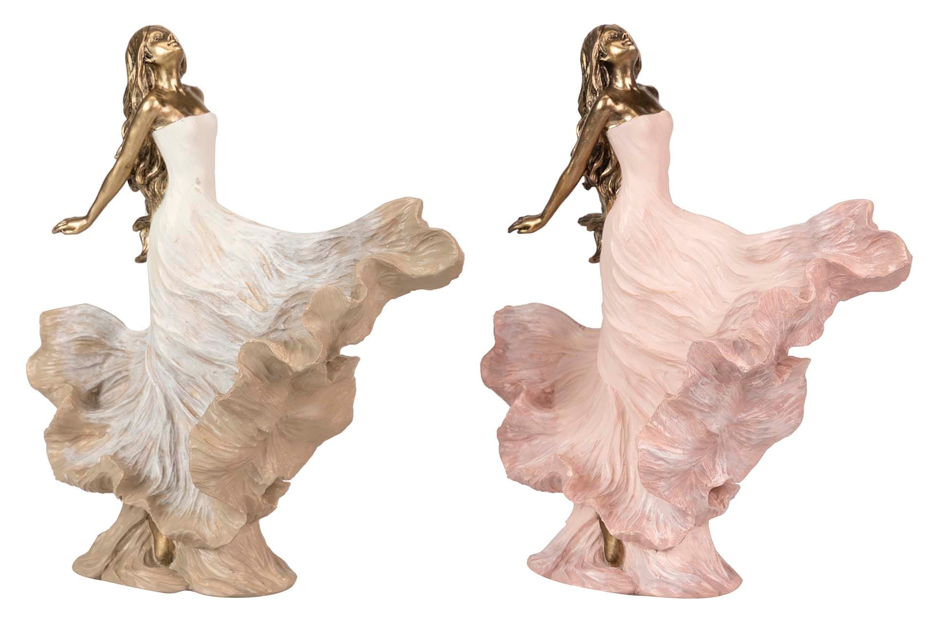 Figura de Bailarina de Resina en Pose de Baile | 25 cm