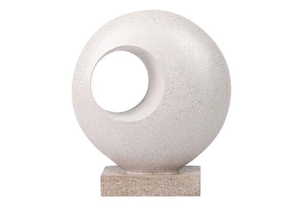 814003-2 Figura Escultórica Abstracta en Resina Gris y Plata | 32 cm