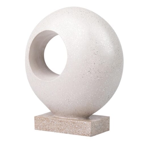 Figura Escultórica Abstracta en Resina Gris y Plata | 32 cm