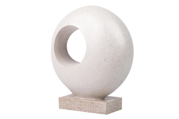 814003 Figura Escultórica Abstracta en Resina Gris y Plata | 32 cm