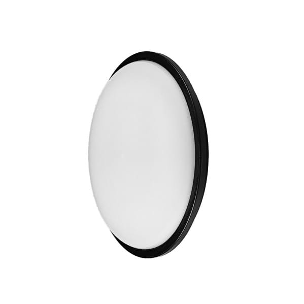 Aplique 12w 6500k Pirineo Redondo Negro Ip54 1176lm 16,5x16,5x5,5cm