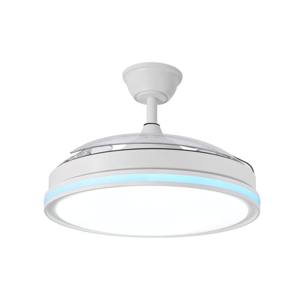 Ventilador Dc 59+7w Cacique Blanco 3asp 107d 6980l 3000-4500-6500k+rgb Remo+r.int+memo+temp