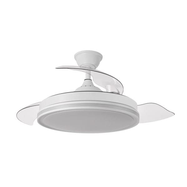 Ventilador Dc 59+7w Cacique Blanco 3asp 107d 6980l 3000-4500-6500k+rgb Remo+r.int+memo+temp