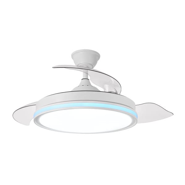 Ventilador Dc 59+7w Cacique Blanco 3asp 107d 6980l 3000-4500-6500k+rgb Remo+r.int+memo+temp