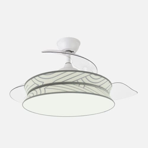 Ventilador Decor 72w Blanco/blanco Plata 108d 3asp  7200lm 3000-4000-6000k Remoto+memo+temp