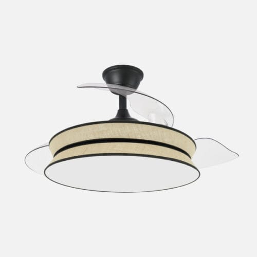 Ventilador Decor 72w Negro/natural Negro 108d 3asp  7200lm 3000-4000-6000k Remoto+memo+temp