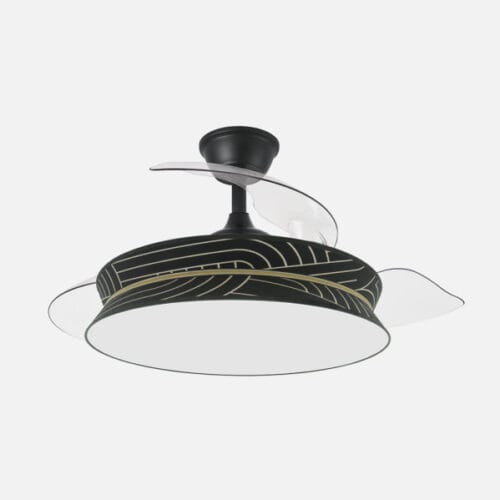Ventilador Decor 72w Negro/negro Plata 108d 3asp  7200lm 3000-4000-6000k Remoto+memo+temp