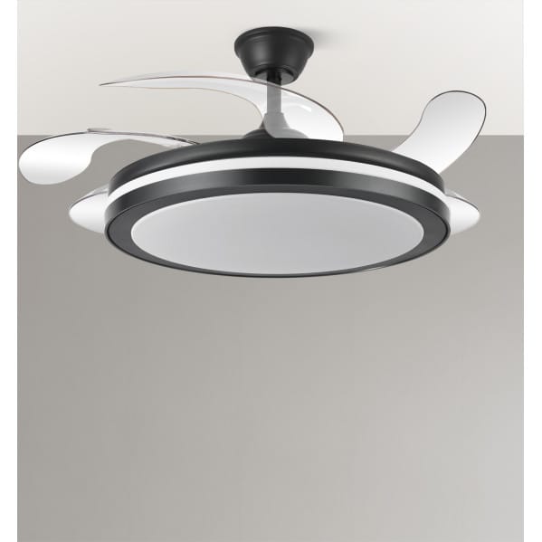 Ventilador Dc Esparta Maxi 80w 10255lm Negro 132d 5asp 3000-4000-6000k Remoto+temporizador+memoria