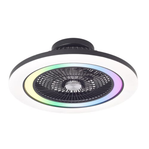 Ventilador Dc 50+7w Antartida Negro 5asp 58d 5400lm 3000-4500-6500k+rgb Remo+r.intensidad+memoria+temporizador