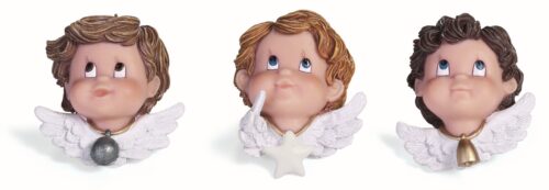 Miradas angelicales, figura de colección Nadal ref. 756505: tres pequeñas caritas de ángel con alas